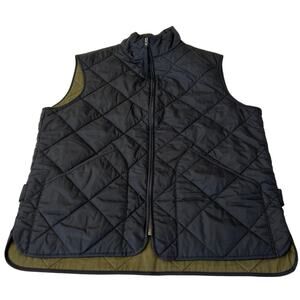 J. Crew Quilted Vest Men's Authentic Outerwear Full Zip Black Size Medium